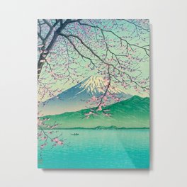 Kawase Hasui Title- Mt. Fuji from Kishio Vintage Japanese Woodblock Print East Asian Cultural Art Metal Print | Woodblockprint, Painting, Fromkishio, Oil, Eastasian, Vintage, Kawasehasui, Culturalart, Japanese 