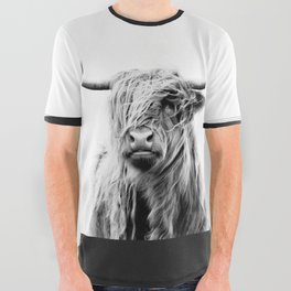 portrait of a highland cow All Over Graphic Tee