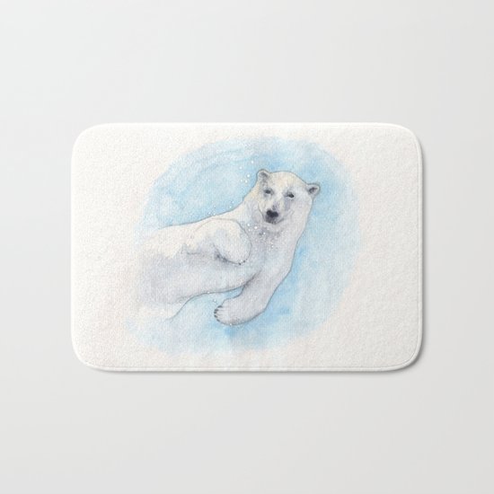 Polar bear underwater Bath Mat