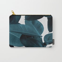 Indigo Blue Plant Leaves Carry-All Pouch | Leaves, Graphicdesign, Plant, Bohemian, Tropical, Botanical, Printsproject, Rubber, Fig, Modern 