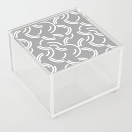White curves on silver background Acrylic Box