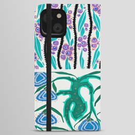 Retro Colorful Flower Market Vintage Floral Abstract iPhone Wallet Case