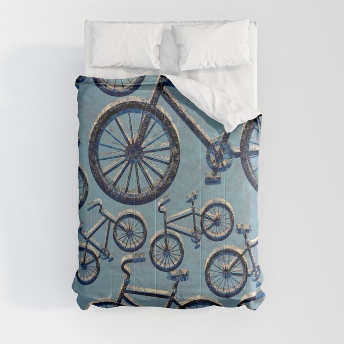 Blue Bicycles Comforter