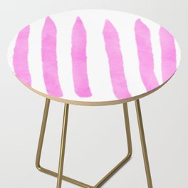 Watercolor Vertical Lines With White 33 Side Table