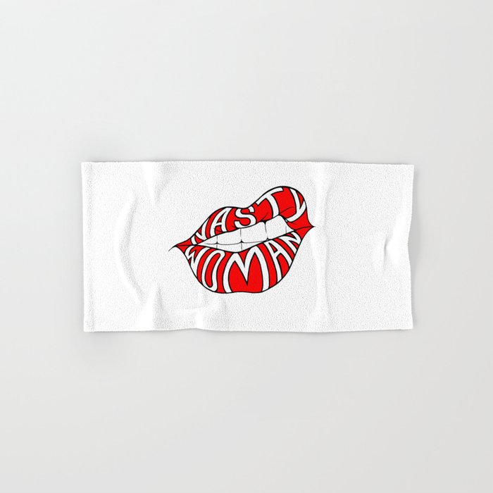 Nasty Woman Red Lips Hand Bath Towel