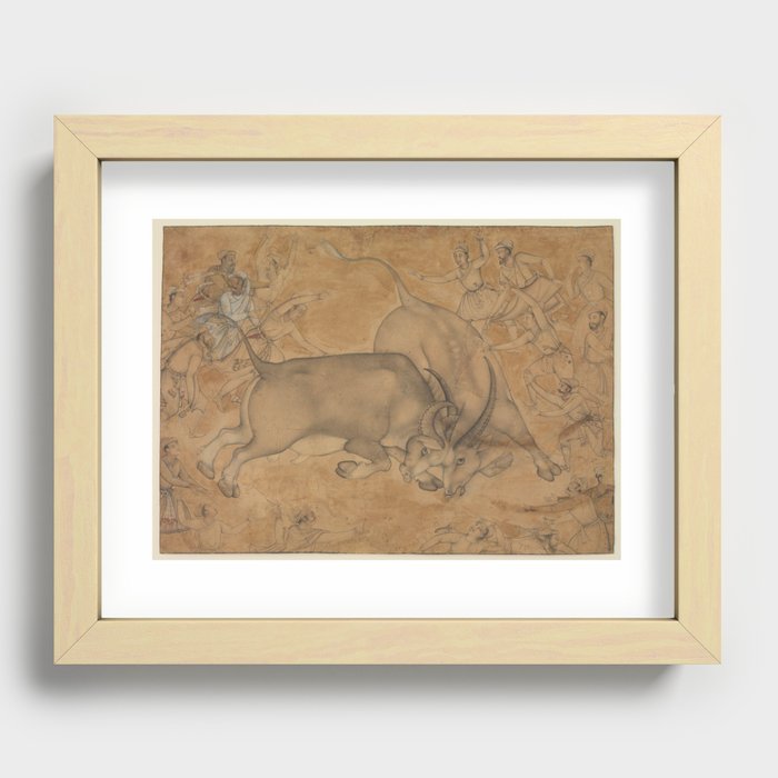Buffaloes in Combat Recessed Framed Print