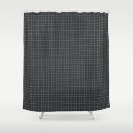 Dark Gray Grid Shower Curtain