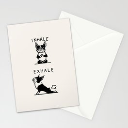 Inhale Exhale Boston Terrier Stationery Card