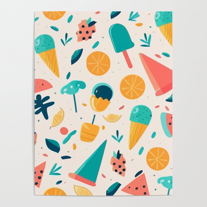 Summer pattern Poster