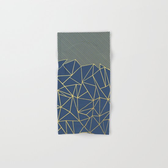 Ab Lines 45 Navy and Gold Hand & Bath Towel