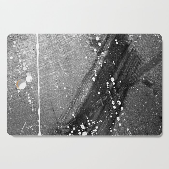 Abstract Black and White Grey Paint Metal Weathered Texture Cutting Board