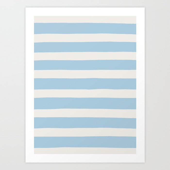 Thick Stripes Baby Blue Art Print