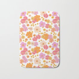 60s retro boho flowers Bath Mat