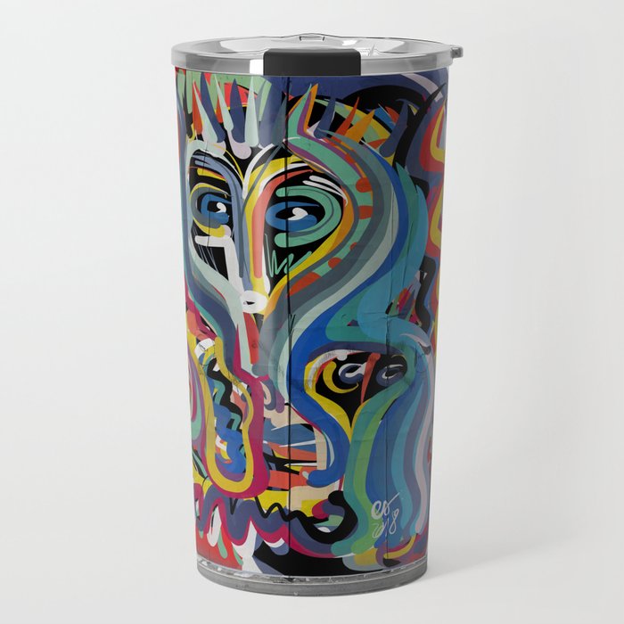 Black and White Street Art Color Photography Poster in Bologna Travel Mug
