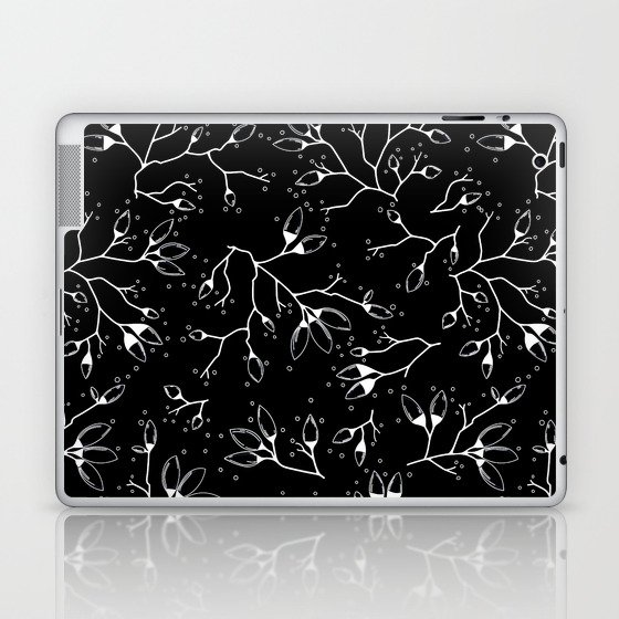 Beautiful black and white tree branches pattern Laptop & iPad Skin