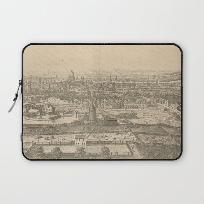 Vintage Pictorial Map of London England (1750) Laptop Sleeve