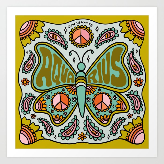 Aquarius Butterfly Art Print