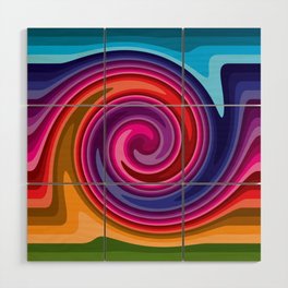 Tie Dye Multi Color Swirl Design Wood Wall Art