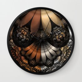 Autumn Fractal Pheasant Feathers in DaVinci Style Wall Clock