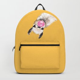 Bubble Gum Sneaky Llama in Yellow Backpack