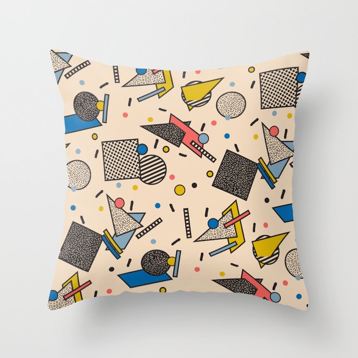 Memphis Inspired Pattern 7 Throw Pillow