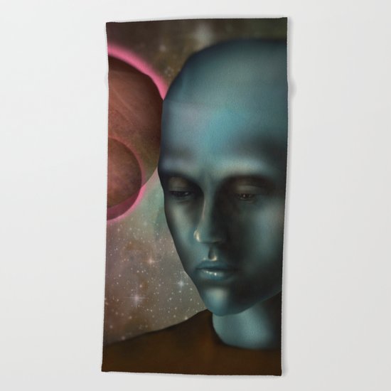 Man On The Moon Beach Towel