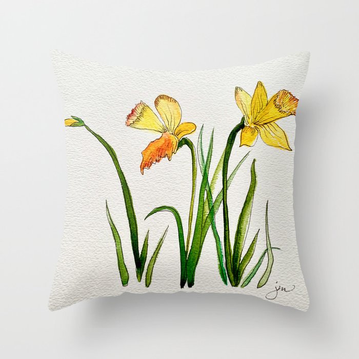 Daffodils Throw Pillow
