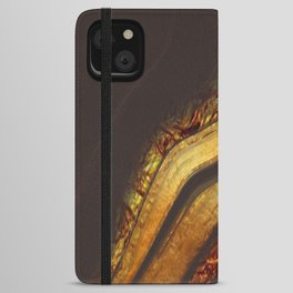 black pattern marbled gold iPhone Wallet Case