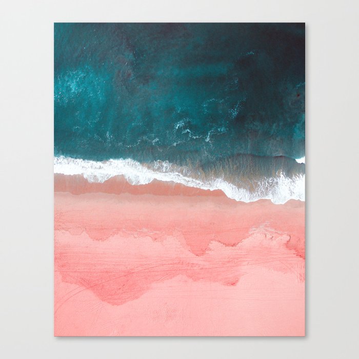 Turquoise Sea Pastel Beach III Canvas Print