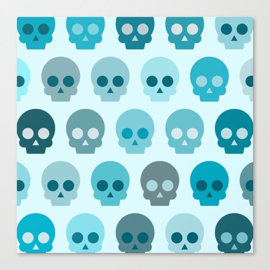 Colorful Skull Cute Pattern II Canvas Print