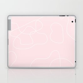 Modern Abstract Minimalist Blush Pink White Hand Drawn Lines Laptop Skin