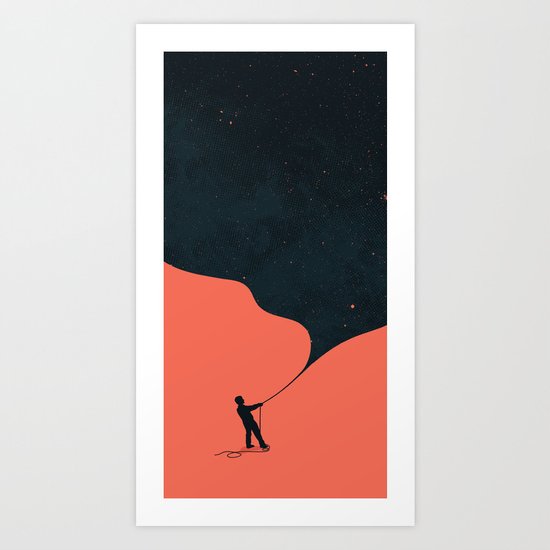 Night fills up the sky Art Print