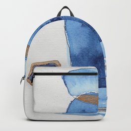 Blue & Gold Abstract Orbs Backpack