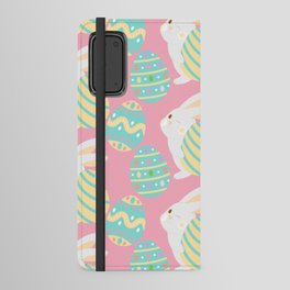 Colorful Pastel Easter Egg Rabbit Pattern Android Wallet Case