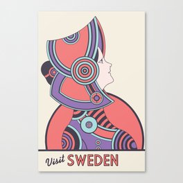 Retro vintage Sweden travel Canvas Print