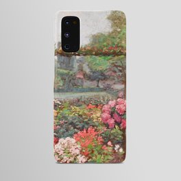 Un jardin d'ete flower garden with Cathedral - post impressionist flowers landscape oil by Octave Guillonnet Android Case