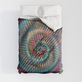 Color Sound-2 (rainbow gasoline spiral splatter) Comforter