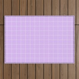 Lavender Purple Pastel Grid  Small Outdoor Rug