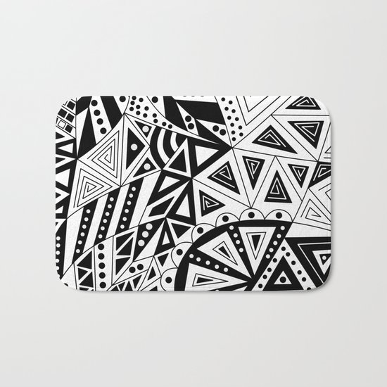 Black and white abstract pattern. Bath Mat