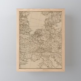 Vintage Europe Map Framed Mini Art Print