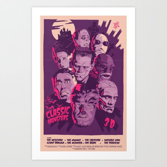 CLASSIC MONSTERS Art Print