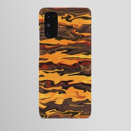 Bright liquid tiger pattern, orange and brown animal print Android Case