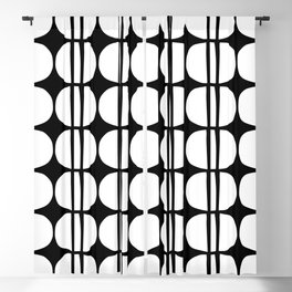 Mid Century Modern Scandinavian Geometric 132 Black and White Blackout Curtain