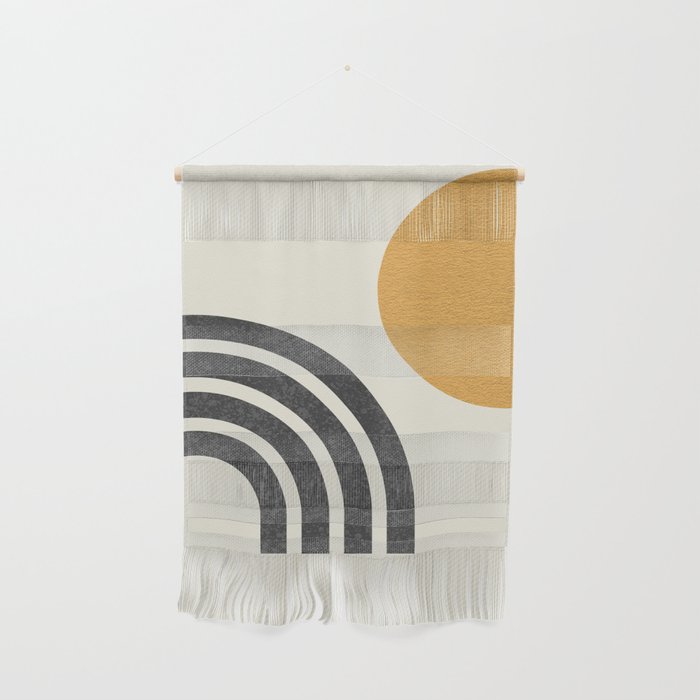 Mid century modern Sun & Rainbow Wall Hanging