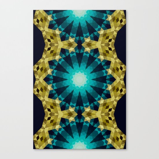 Greenish Blue Shapes Canvas Print