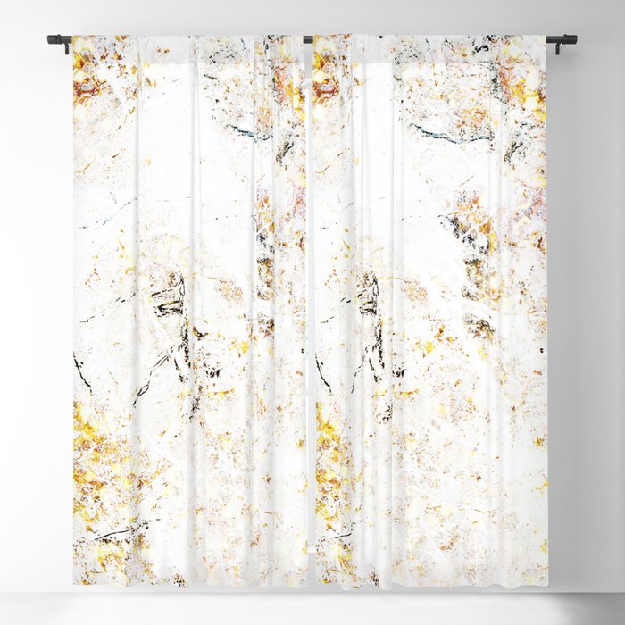 White Black Gold Marble Blackout Curtain