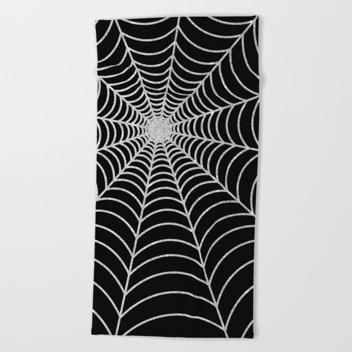 Spiderweb | Silver Glitter Beach Towel