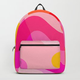 Abstract Yellow Pink Colorful Organic Shapes Backpack