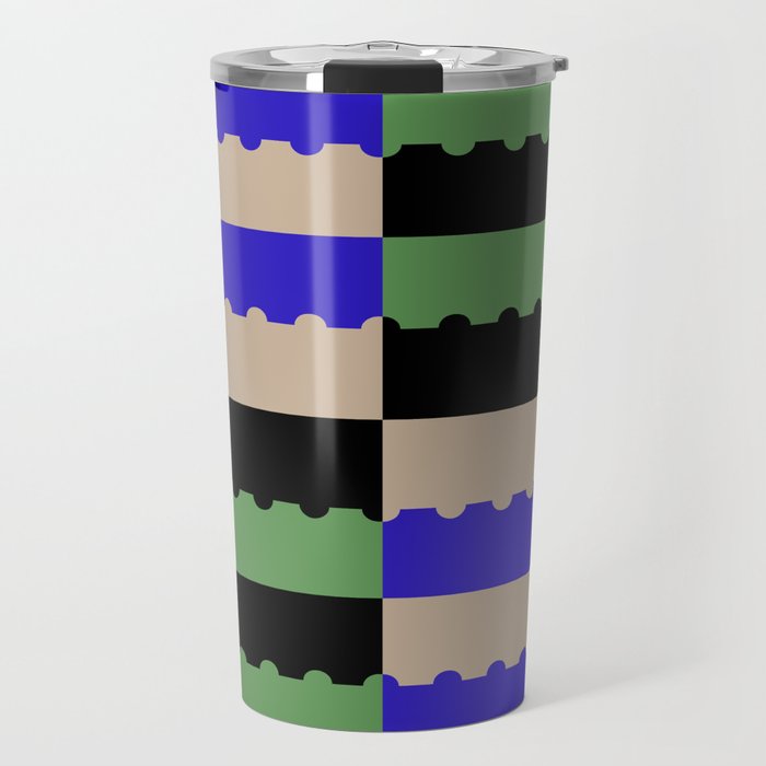 Modern Color Block Pattern Travel Mug