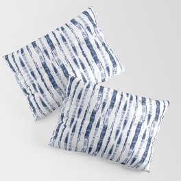 Shibori Stripes 2 Indigo Blue Pillow Sham